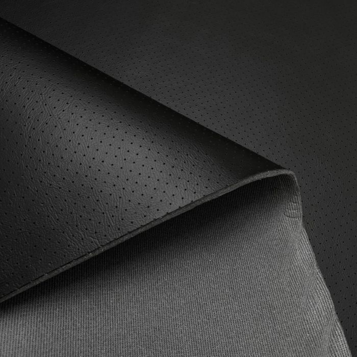 4mm Scrim Foam Backed Perforated, Black Faux Leather Curtain Panels Singapore