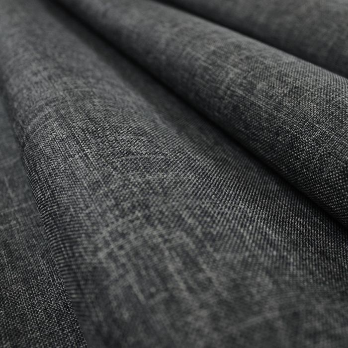 Charcoal Plain Slubbed Linen Upholstery Furnishing Fabric