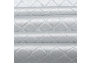 Luxury Bentley Stitch Diamond Embossed Faux Leather Upholstery Fabric