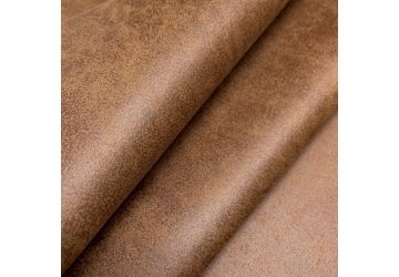 Inca Tan Distressed Look Luxury Leather Upholstery Fabric