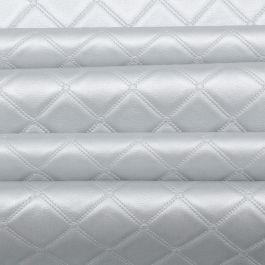 Luxury Bentley Stitch Diamond Embossed Faux Leather Upholstery Fabric