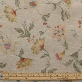 Natural Lemon Floral Tapestry Upholstery Fabric