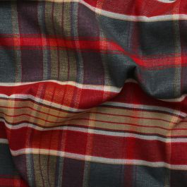 Cassina Designer Linen Look Tartan Check Plaid Upholstery Fabric