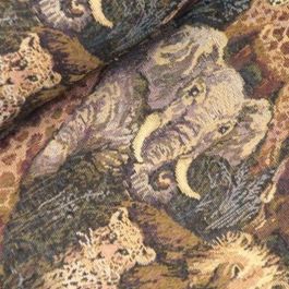 Traditional Tapestry Soft Furnishings Fabric - Jungle Animals